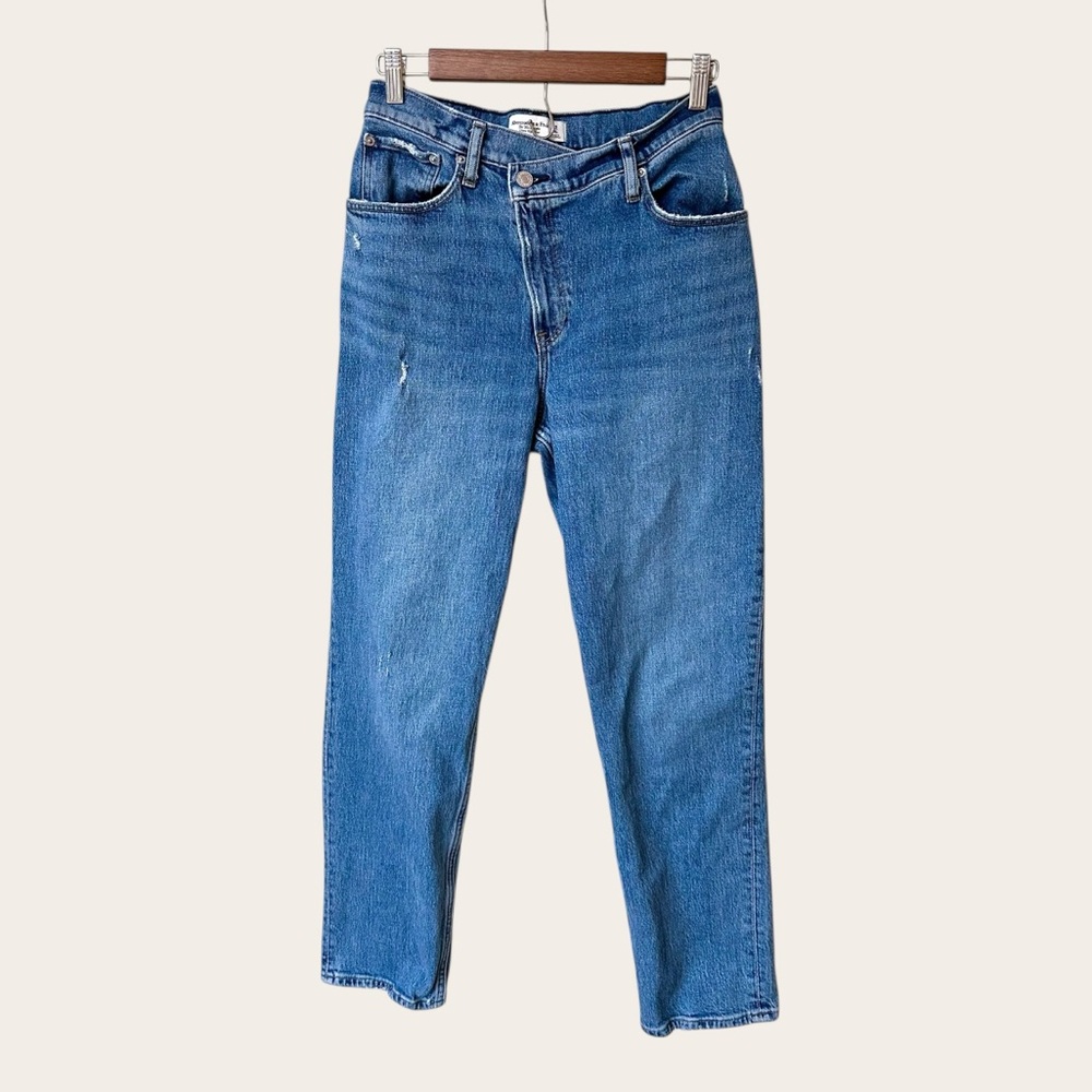 Abercrombie Criss-Cross V Front '90s Straight Jeans - size 29 Curve Love‎